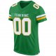 Kid's Custom Kelly Green White-Gold Mesh Authentic Football Jersey