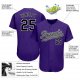Preschool Custom Purple Black-Gray Authentic Baseball Jersey